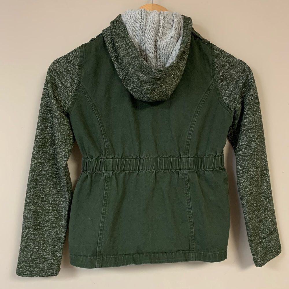 Limited Too Shacket Girl’s 10/12 Jacket Preppy Olive Green Military Top Casual - Picture 2 of 8